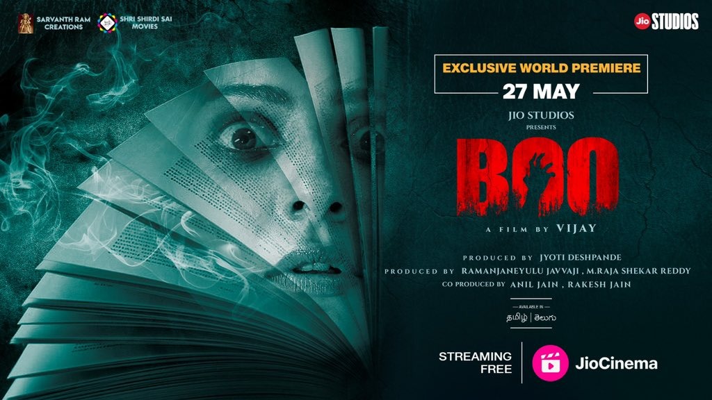 இயக்குநர் விஜய்யின் த்ரில்லர் படமான ‘BOO’ மே 27,ஓடிடி பிரீமி2ரான ஜியோ சினிமாவில்