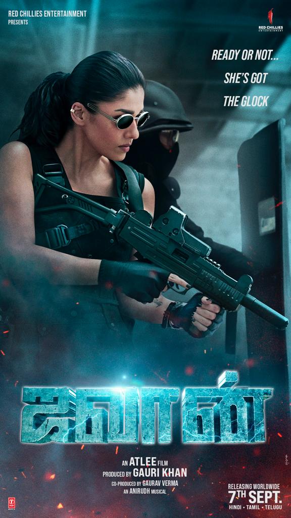 ஜவான் நாயகி நயன்தாராவின் போஸ்டரை வெளியிட்டார் ஷாருக்கான்.