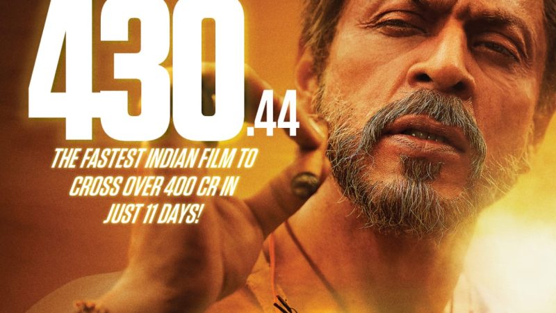 ‘ஜவான்’இந்தியில் புதிய வரலாற்று சாதனை  400 கோடி ரூபாய்க்கு மேல் வசூல்…