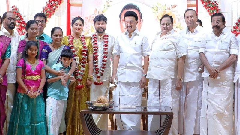 முதல்வர் மு. க. ஸ்டாலின் தலைமையில் நடிகர் ராஜ்குமாரின் திருமணம்.!