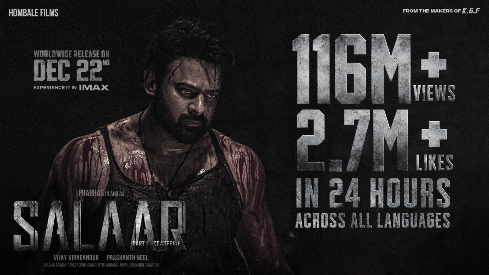 100மில்லியன் பாரவையாளர்களை கடந்து ’சலார் ’ ட்ரெய்லர் சாதனை!