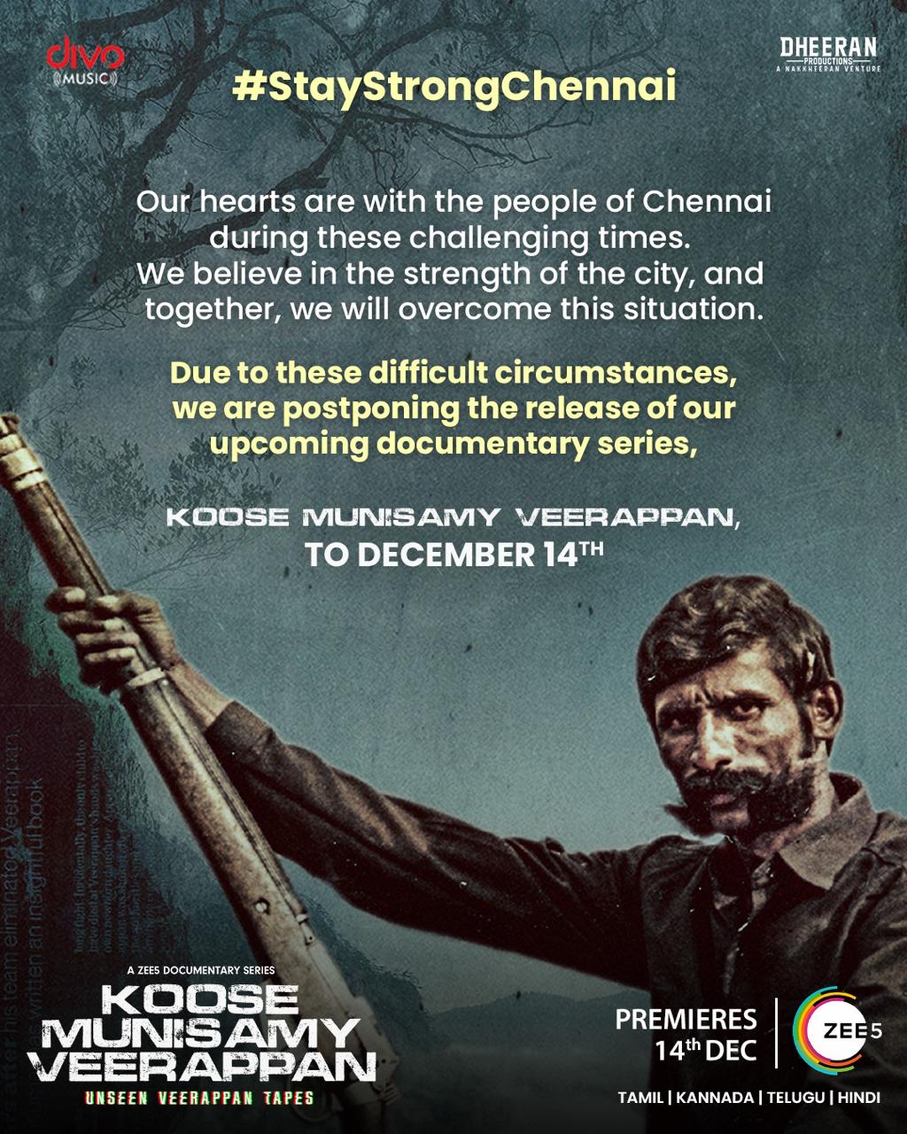  ‘கூச முனிசாமி வீரப்பன்’ சீரிஸின் வெளியீட்டு தேதி மாற்றம்