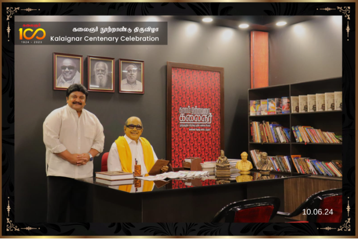 காலம் உள்ளவரை கலைஞர் கண்காட்சியை இளைய திலகம் பிரபு அவர்கள் பார்வையிட்டார்