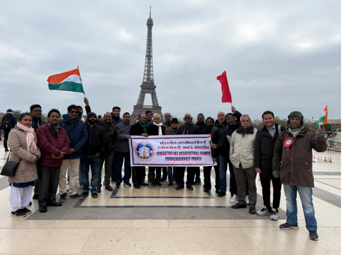 பாரிஸ் ஈபிள் கோபுரம் அருகில் புதுச்சேரி விடுதலை நாள் ஒன்று கூடல் நிகழ்ச்சி! பிரான்ஸ் பாண்டிச்சேரி சங்கங்கள் கூட்டமைப்பால் நடத்தப்பட்டது!